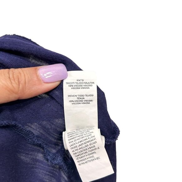 Elysee 26 Tunic Boho Top Black Abstract Cowl Neck 2/3 Sleeve Womens size M - Picture 6 of 12